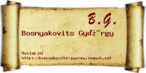 Bosnyakovits György névjegykártya